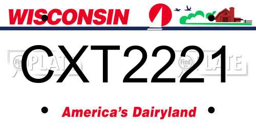CXT2221 Wisconsin License Plate