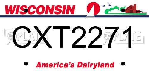 CXT2271 Wisconsin License Plate