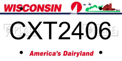 CXT2406 Wisconsin License Plate