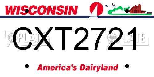 CXT2721 Wisconsin License Plate