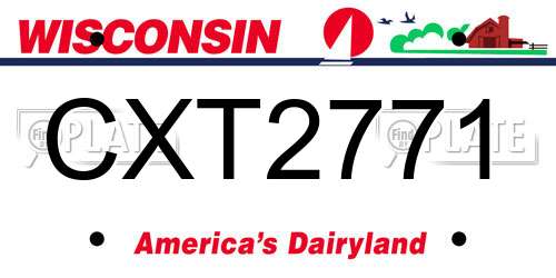 CXT2771 Wisconsin License Plate
