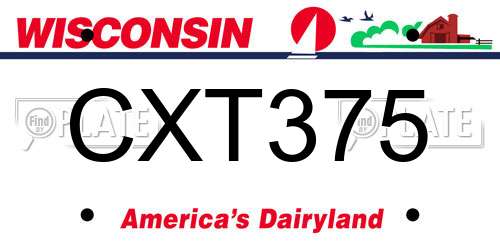 CXT375 Wisconsin License Plate
