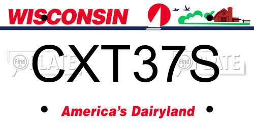 CXT37S Wisconsin License Plate