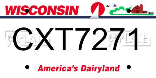 CXT7271 Wisconsin License Plate