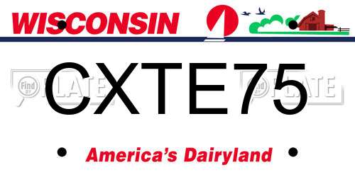 CXTE75 Wisconsin License Plate