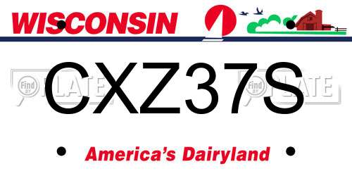 CXZ37S Wisconsin License Plate