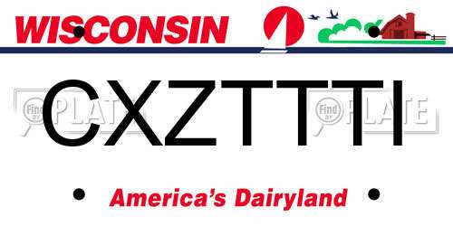 CXZTTTI Wisconsin License Plate
