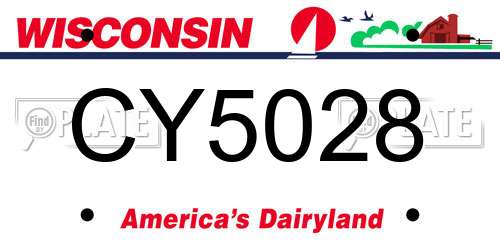 CY5028 Wisconsin License Plate