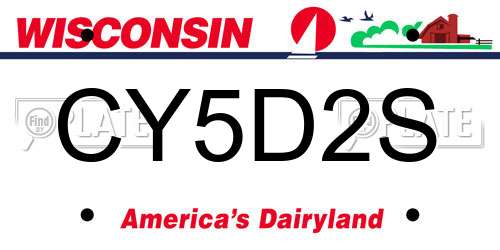 CY5D2S Wisconsin License Plate