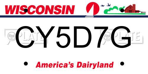 CY5D7G Wisconsin License Plate