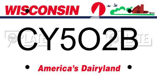 CY5O2B Wisconsin License Plate