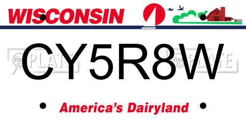 CY5R8W Wisconsin License Plate