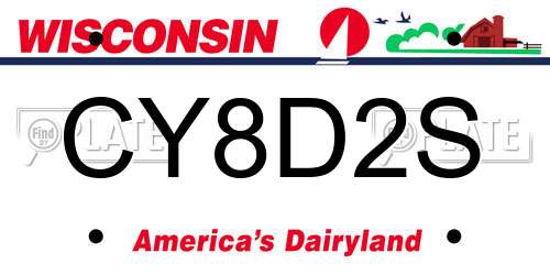 CY8D2S Wisconsin License Plate
