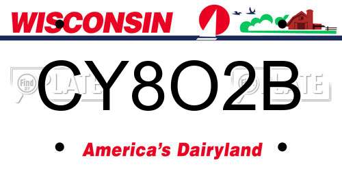 CY8O2B Wisconsin License Plate