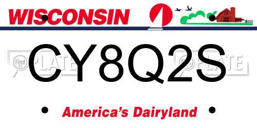 CY8Q2S Wisconsin License Plate