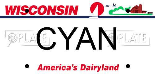 CYAN Wisconsin License Plate
