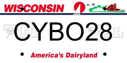 CYBO28 Wisconsin License Plate