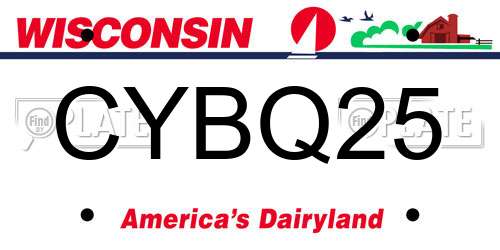 CYBQ25 Wisconsin License Plate