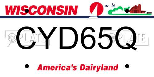 CYD65Q Wisconsin License Plate