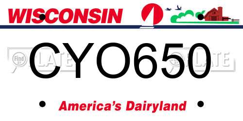 CYO650 Wisconsin License Plate