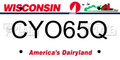 CYO65Q Wisconsin License Plate