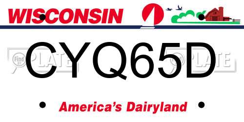 CYQ65D Wisconsin License Plate