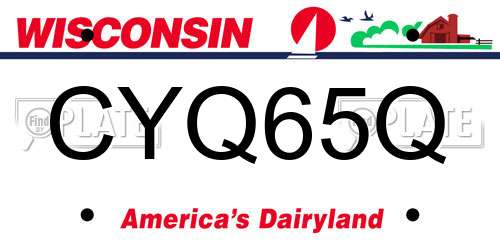 CYQ65Q Wisconsin License Plate