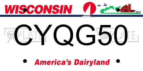 CYQG50 Wisconsin License Plate