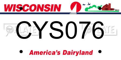 CYS076 Wisconsin License Plate