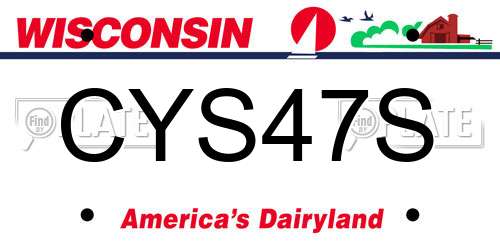 CYS47S Wisconsin License Plate