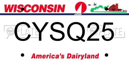 CYSQ25 Wisconsin License Plate