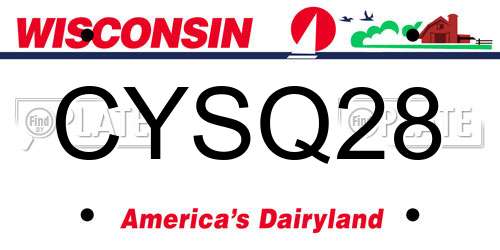 CYSQ28 Wisconsin License Plate