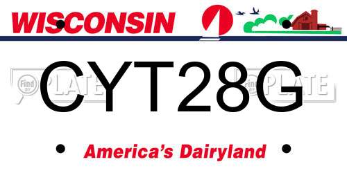 CYT28G Wisconsin License Plate