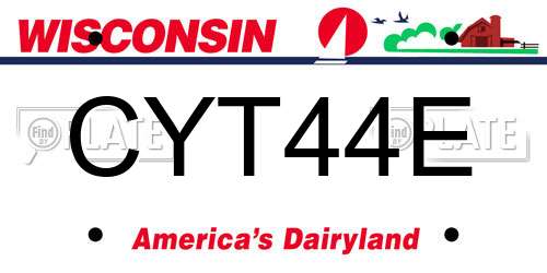 CYT44E Wisconsin License Plate