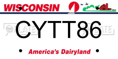 CYTT86 Wisconsin License Plate