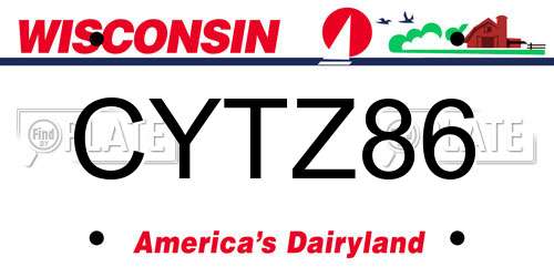 CYTZ86 Wisconsin License Plate
