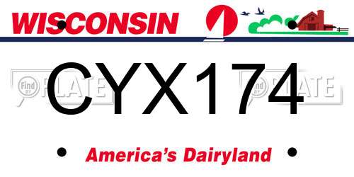 CYX174 Wisconsin License Plate