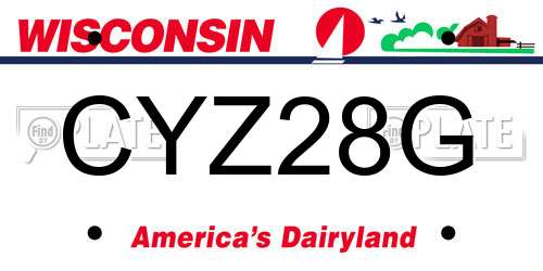 CYZ28G Wisconsin License Plate