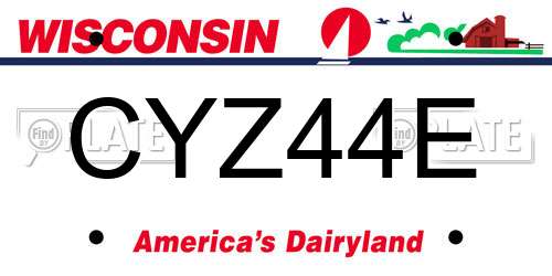 CYZ44E Wisconsin License Plate
