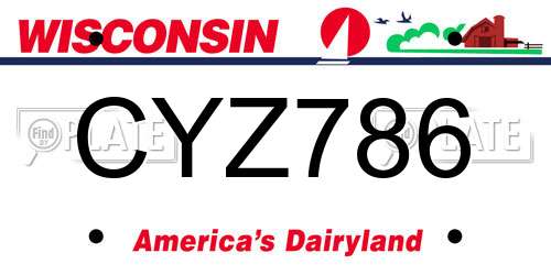 CYZ786 Wisconsin License Plate