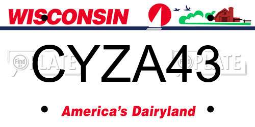 CYZA43 Wisconsin License Plate