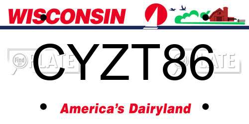 CYZT86 Wisconsin License Plate
