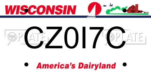 CZ0I7C Wisconsin License Plate