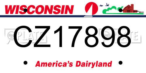 CZ17898 Wisconsin License Plate