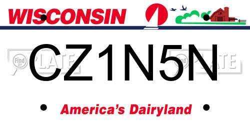 CZ1N5N Wisconsin License Plate