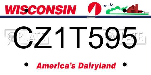 CZ1T595 Wisconsin License Plate