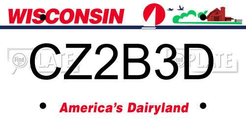 CZ2B3D Wisconsin License Plate