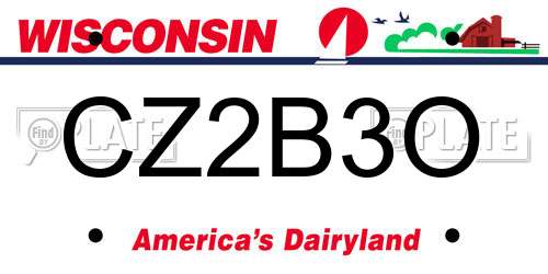 CZ2B3O Wisconsin License Plate