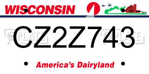 CZ2Z743 Wisconsin License Plate