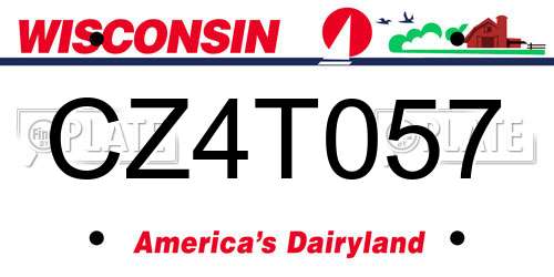 CZ4T057 Wisconsin License Plate